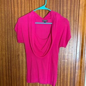 Express Women's Vibrant Pink Drape Neck sweater - xs